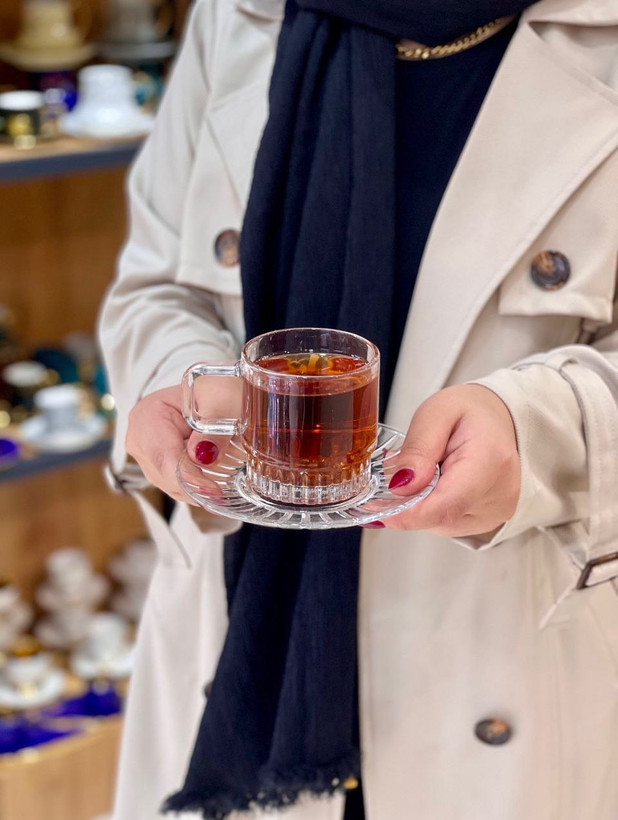 فنجان نعلبکی چای خوری Deli Glass