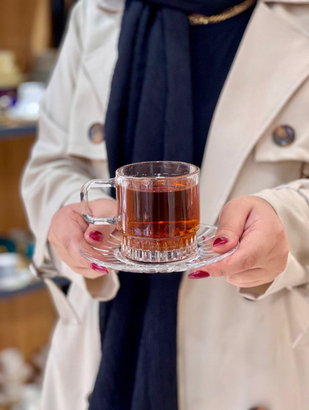فنجان نعلبکی چای خوری Deli Glass