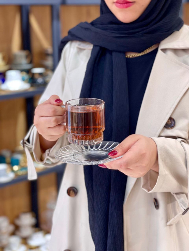 فنجان نعلبکی چای خوری Deli Glass