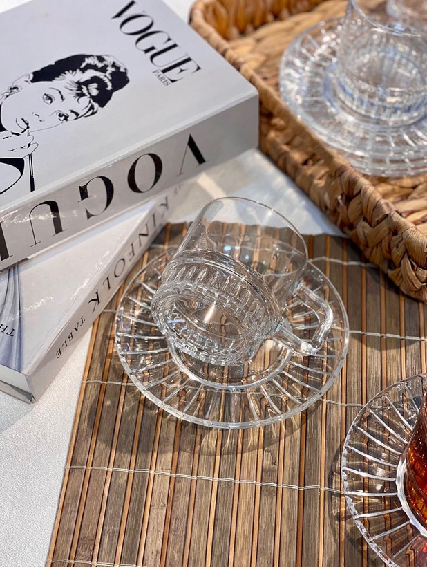 فنجان نعلبکی چای خوری Deli Glass