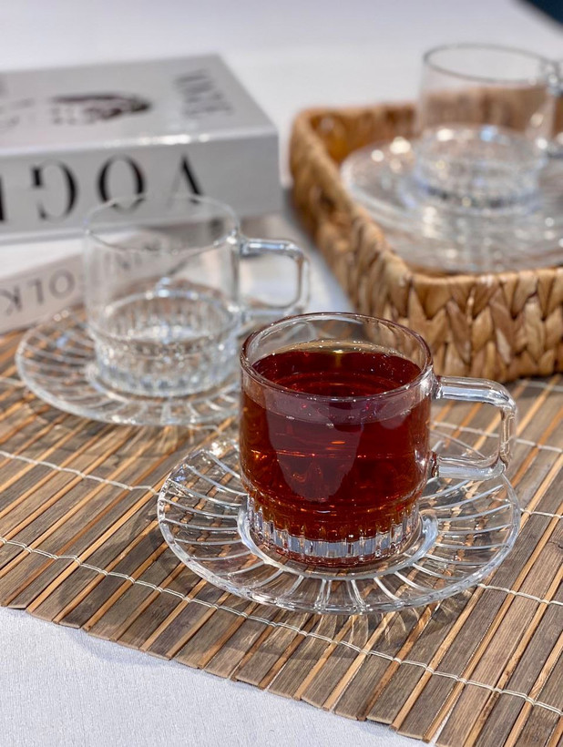 فنجان نعلبکی چای خوری Deli Glass