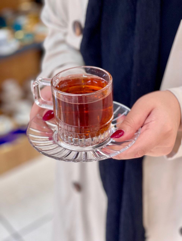 فنجان نعلبکی چای خوری Deli Glass