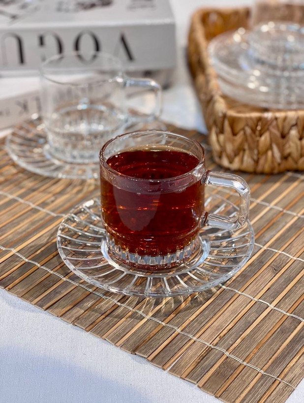 فنجان نعلبکی چای خوری Deli Glass