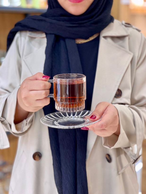 فنجان نعلبکی چای خوری Deli Glass