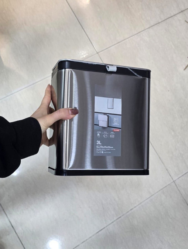 سطل زباله کابینتی استیل سه لیتر