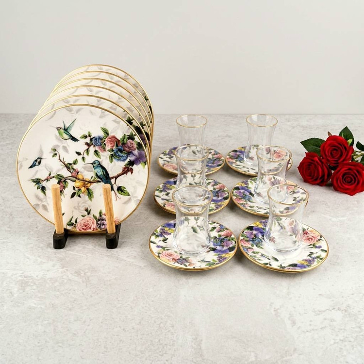 سرویس چای خوری ۱۸ پارچه گونل مدل گلآبی