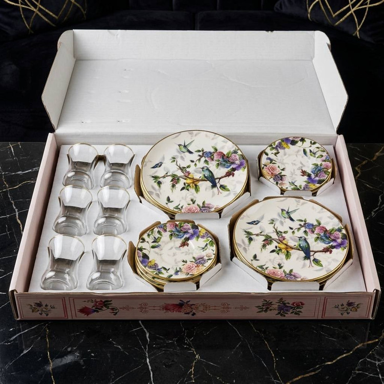 سرویس چای خوری ۱۸ پارچه گونل مدل گلآبی
