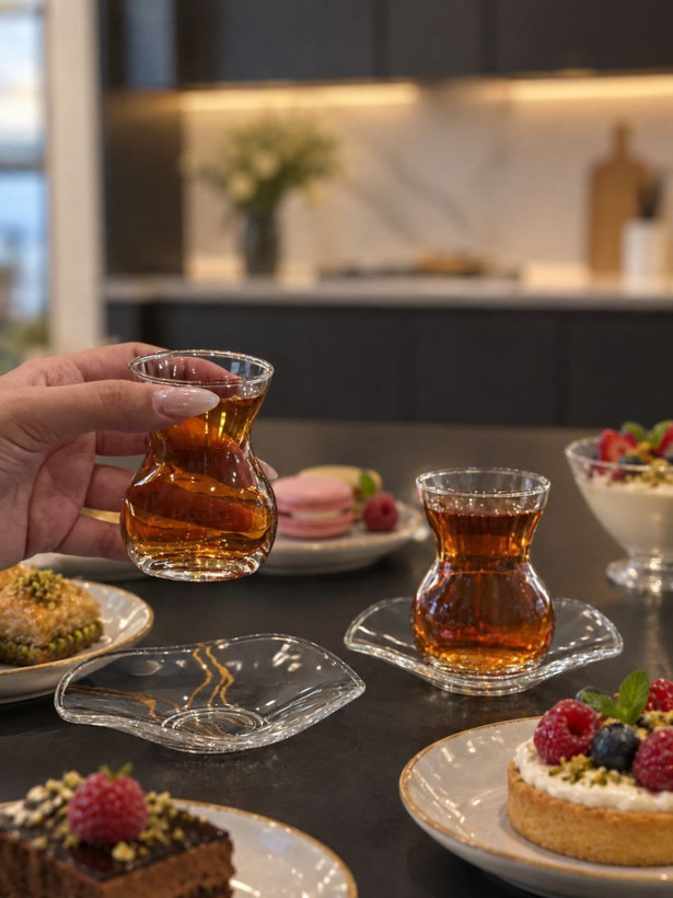 استکان نعلبکی dantel Paşabahçe